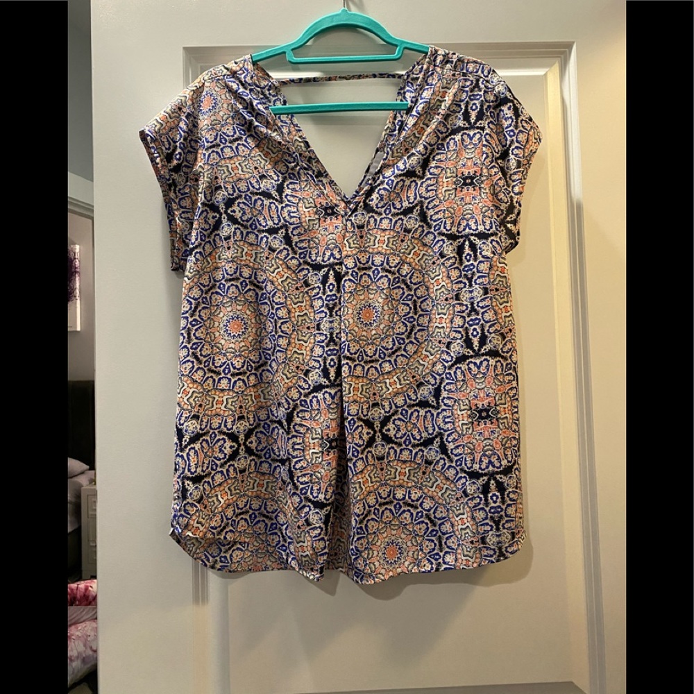 DR2 Silky Blue and Orange Top